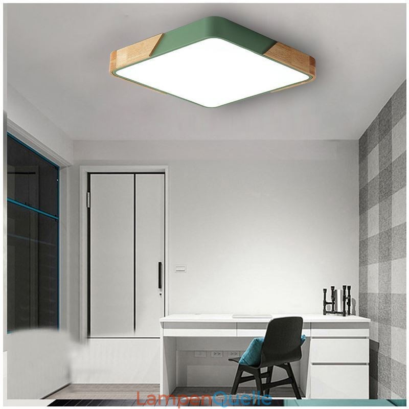 Einfache Unterputz-Deckenleuchte mit Holzrahmen, superdünnes Design, Lampe, Deckenleuchte