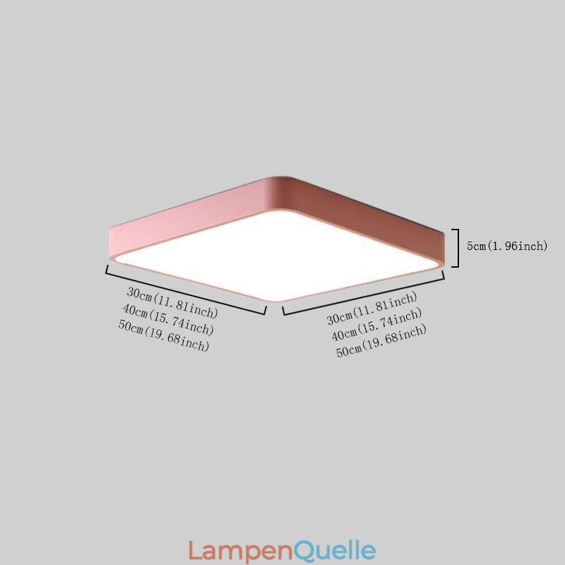 Simlpe Unterputz-Deckenleuchte, dünn, quadratisch, energiesparend