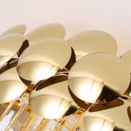 Kristall Flush Mount Runde Galvanisierte Gold Luxus Dekorative Deckenleuchte 80cm