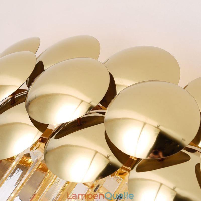 Kristall Flush Mount Runde Galvanisierte Gold Luxus Dekorative Deckenleuchte 80cm