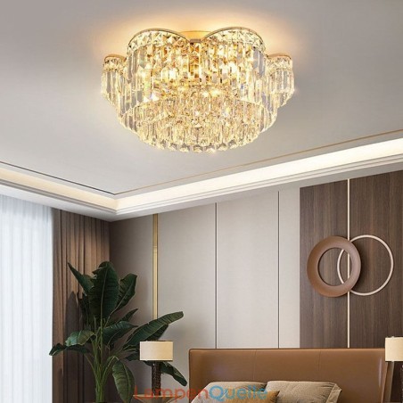 Kristall-Deckenleuchte, luxus, rund, Kristalldekoration