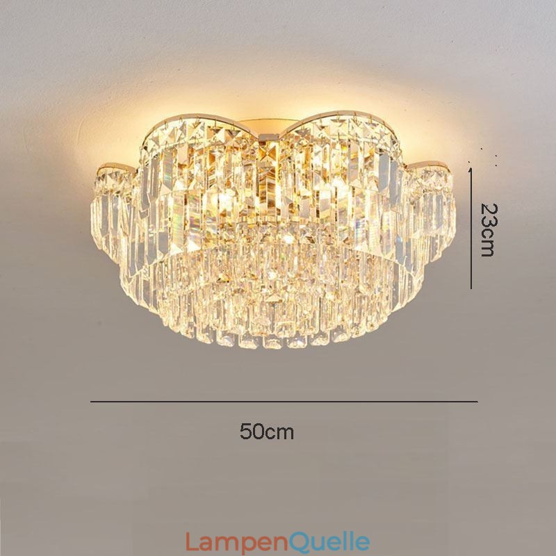 Kristall-Deckenleuchte, luxus, rund, Kristalldekoration
