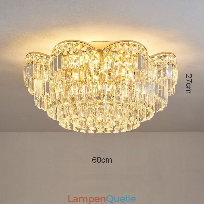 Kristall-Deckenleuchte, luxus, rund, Kristalldekoration