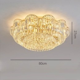 Kristall-Deckenleuchte, luxus, rund, Kristalldekoration