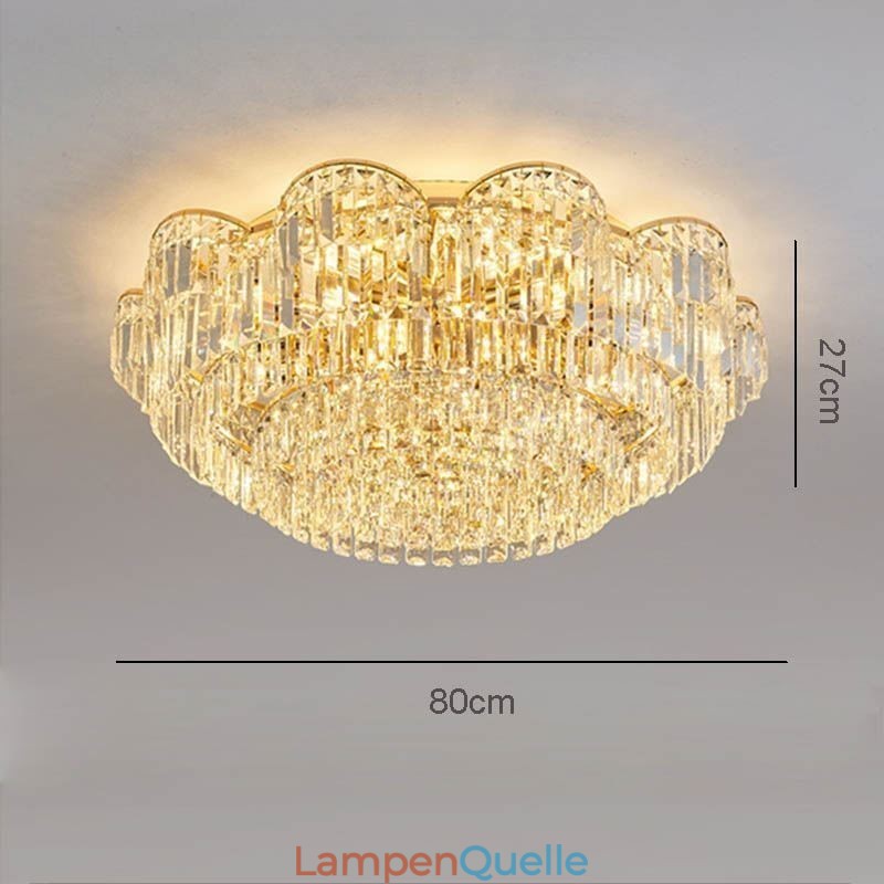 Kristall-Deckenleuchte, luxus, rund, Kristalldekoration