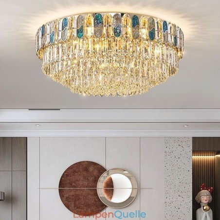 Kristall Flush Mount Runde Kristall Dekoration Deckenleuchte Kristall Shell Lampenschirm Kristall Flush Mount Runde Kristall Dekoration Deckenleuchte Kristall Shell Lampenschirm