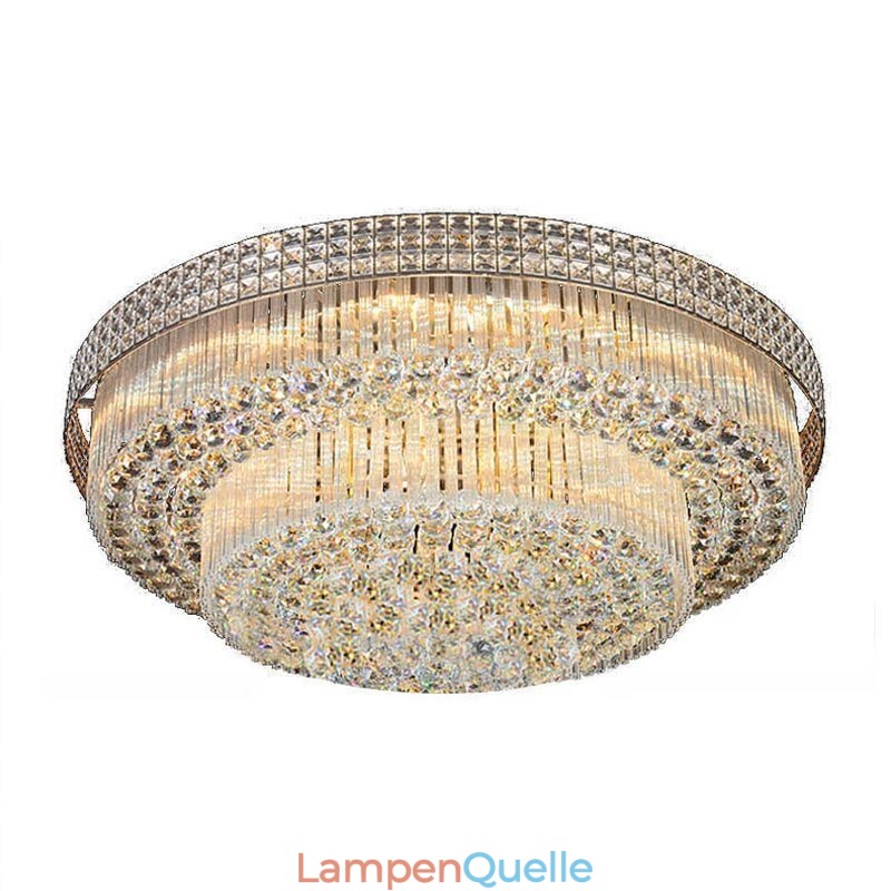 Moderner Kristall-Kronleuchter, rund, bündig montiert