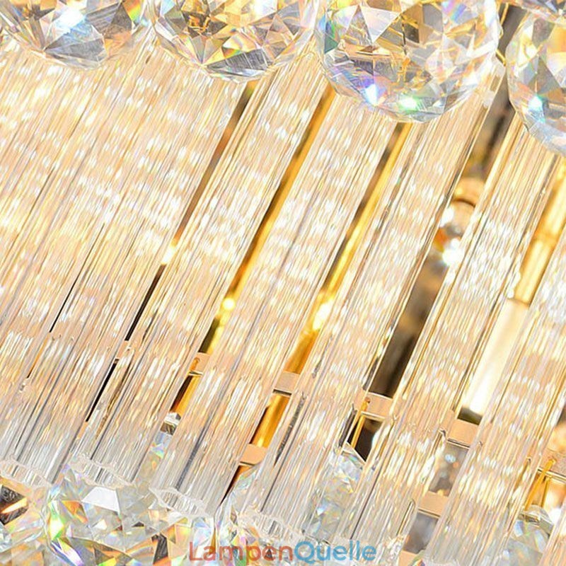 Moderner Kristall-Kronleuchter, rund, bündig montiert