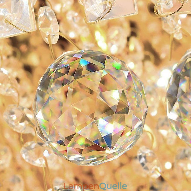 Moderner Kristall-Kronleuchter, rund, bündig montiert