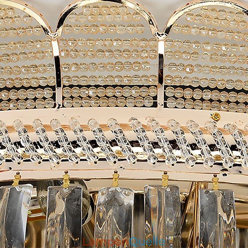 Luxus Kristall Deckenleuchte Gold Unterputz Runde Beleuchtung