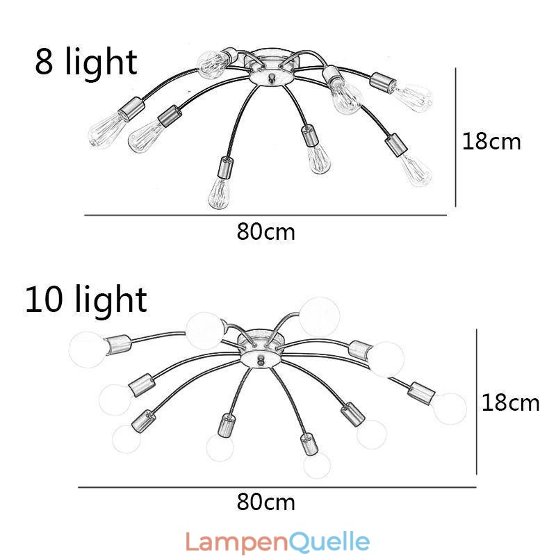 Deckenspinnenlampe Antik Klassisch Unterputz Esszimmerlampe 8 10 Arme