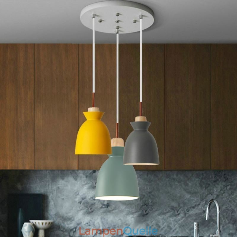 Nordic Einfache Macaron Pendelleuchte Eisen Arti Drei Lichter