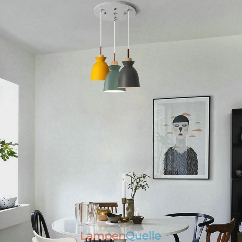 Nordic Einfache Macaron Pendelleuchte Eisen Arti Drei Lichter