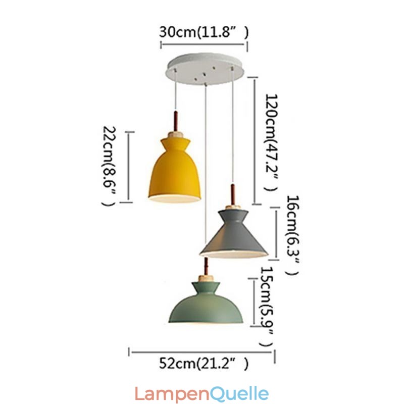 Macaron Pendelleuchte Nordic Simple Iron Arti Drei Lichter Leuchte