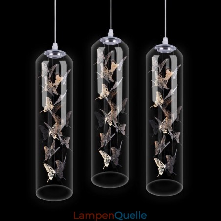 Glas Pendelleuchte Kreative Nordische Zylinderlampe Schmetterlingsleuchte Glas Pendelleuchte Kreative Nordische Zylinderlampe Schmetterlingsleuchte