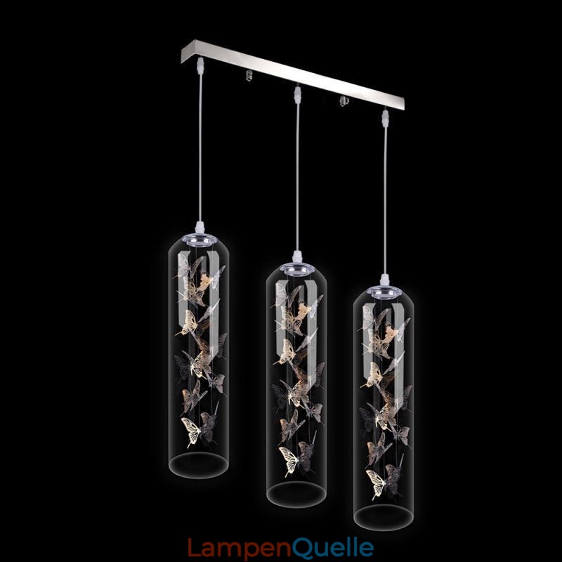 Glas Pendelleuchte Kreative Nordische Zylinderlampe Schmetterlingsleuchte