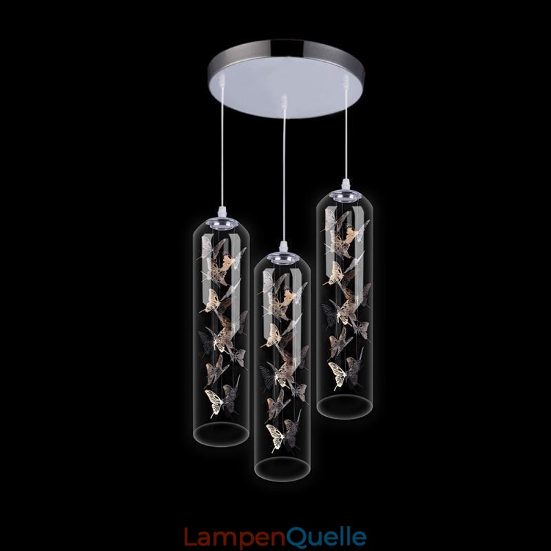 Glas Pendelleuchte Kreative Nordische Zylinderlampe Schmetterlingsleuchte