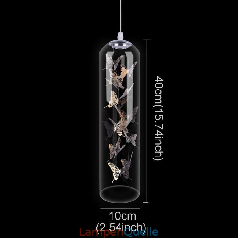 Glas Pendelleuchte Kreative Nordische Zylinderlampe Schmetterlingsleuchte