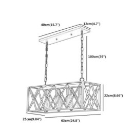Rustikale rechteckige Pendelleuchte 4-flammig Bauernhaus Hängeleuchte