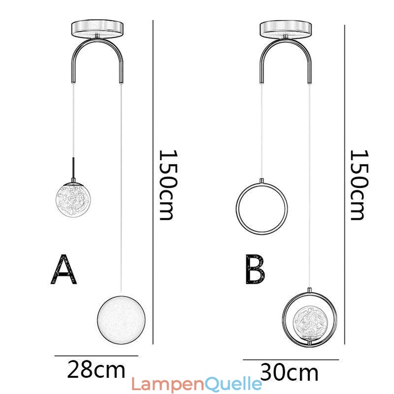 Runde Ring Pendelleuchte Moderne Kugel Hängelampe