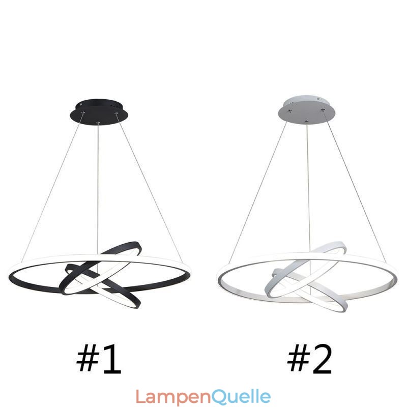 Moderner Kronleuchter, dimmbare Pendelleuchte mit 3 Ringen