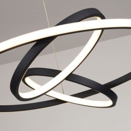 Moderner Kronleuchter, dimmbare Pendelleuchte mit 3 Ringen