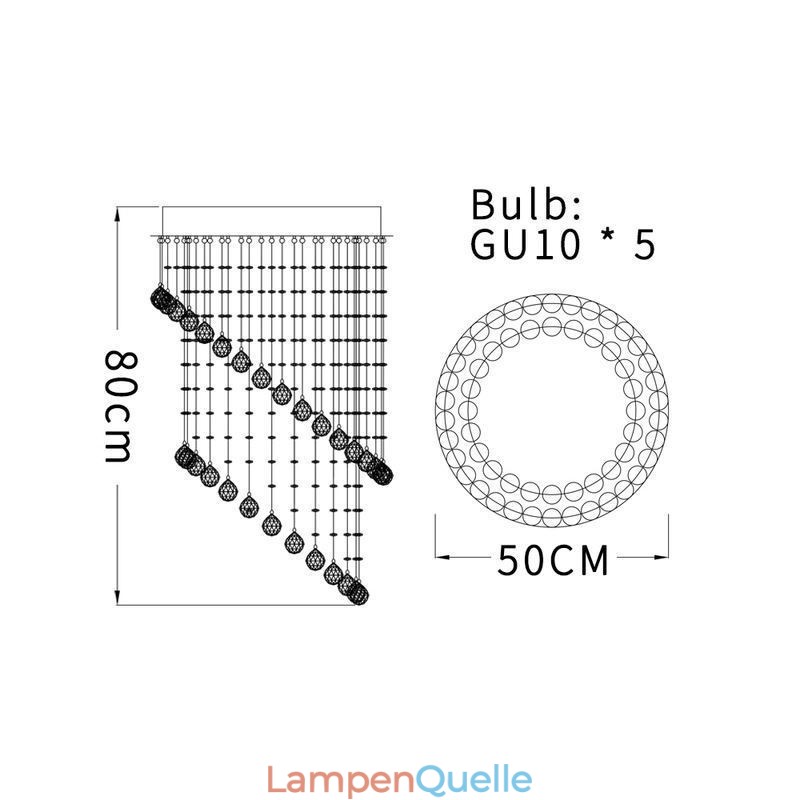Moderner Kristall-Kronleuchter, runde Regentropfen-Deckenleuchte
