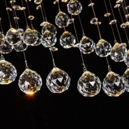 Moderner Kristall-Kronleuchter, runde Regentropfen-Deckenleuchte