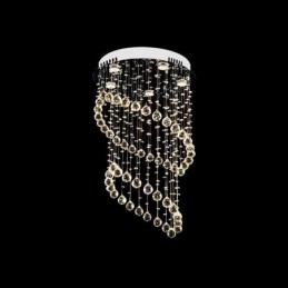 Moderner Kristall-Kronleuchter, runde Regentropfen-Deckenleuchte