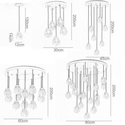 Amerikanische Cluster Pendelleuchte Luxuriöse Glaskugel Deckenleuchte