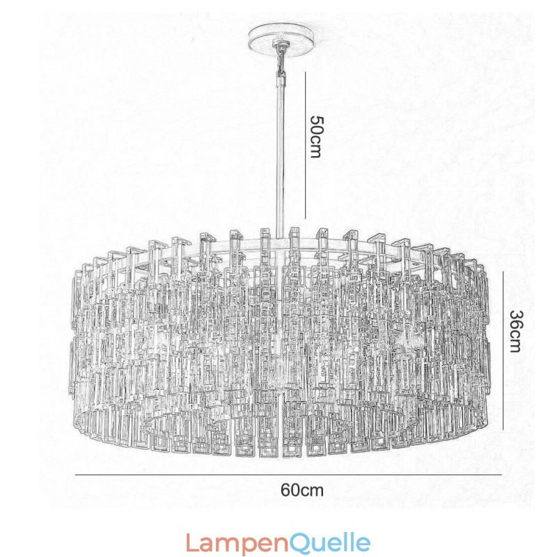 Amerikanische Deckenleuchte, luxuriöse Kristall-Pendelleuchte, 60 cm