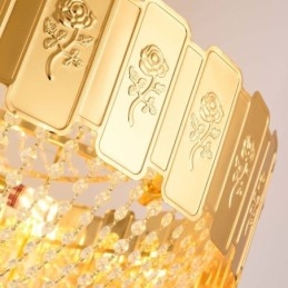 Gold Kristall Pendelleuchte Elegante Dekorative Deckenleuchte