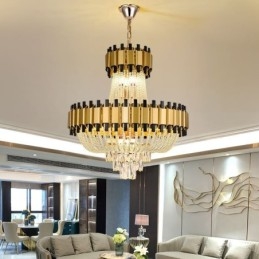 Kristall Pendelleuchte Gold Luxus Dekorative Deckenleuchte