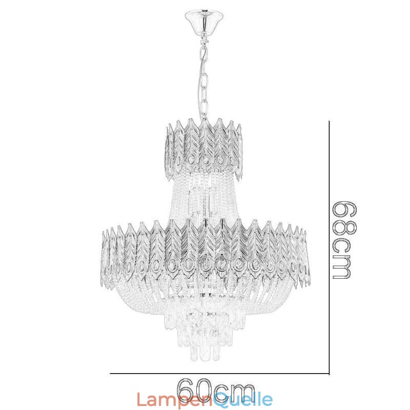Kristall Pendelleuchte Luxus Dekorative Deckenleuchte 60cm