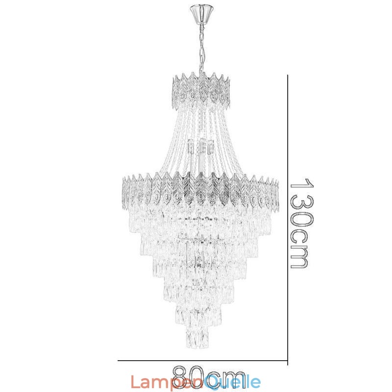 Kristall Pendelleuchte Anspruchsvolle Luxus Dekorative Hängeleuchte 80cm