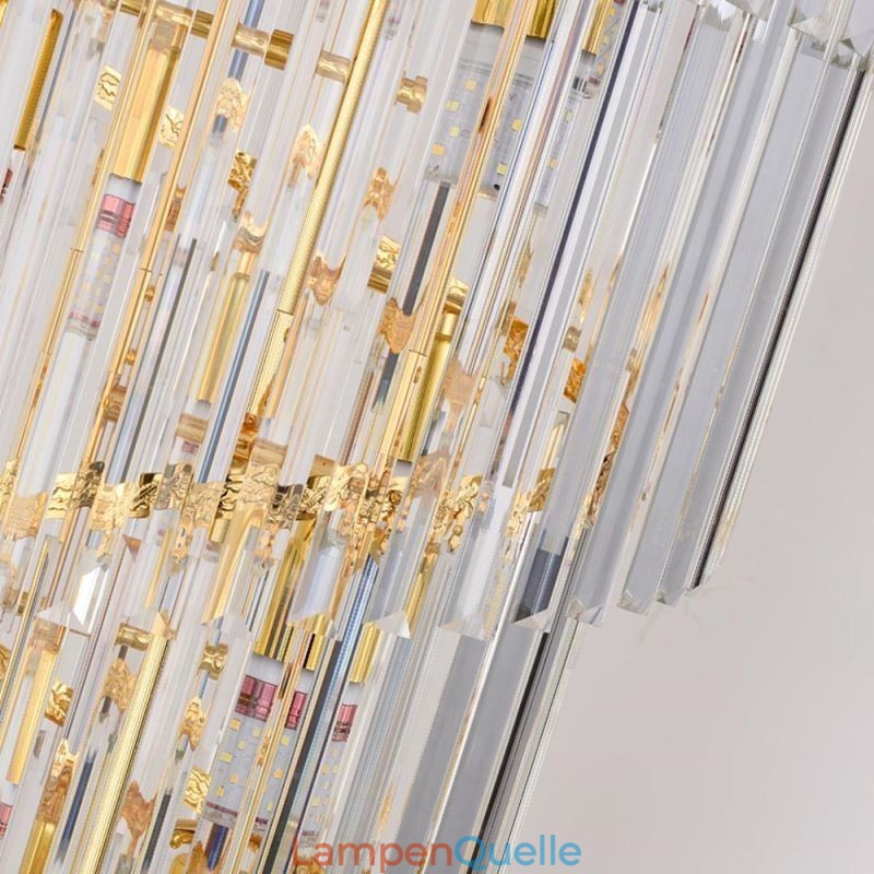 Gold Kristall Pendelleuchte Galvanisiert Gold Phoenix Schwanz Lampenschirm Deckenleuchte