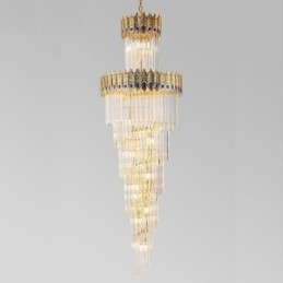 Gold Kristall Pendelleuchte Galvanisiert Gold Phoenix Schwanz Lampenschirm Deckenleuchte