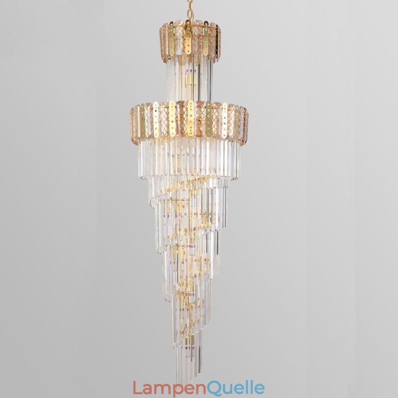Gold Kristall Pendelleuchte Luxuriöse Dekorative Deckenleuchte 60*H180cm
