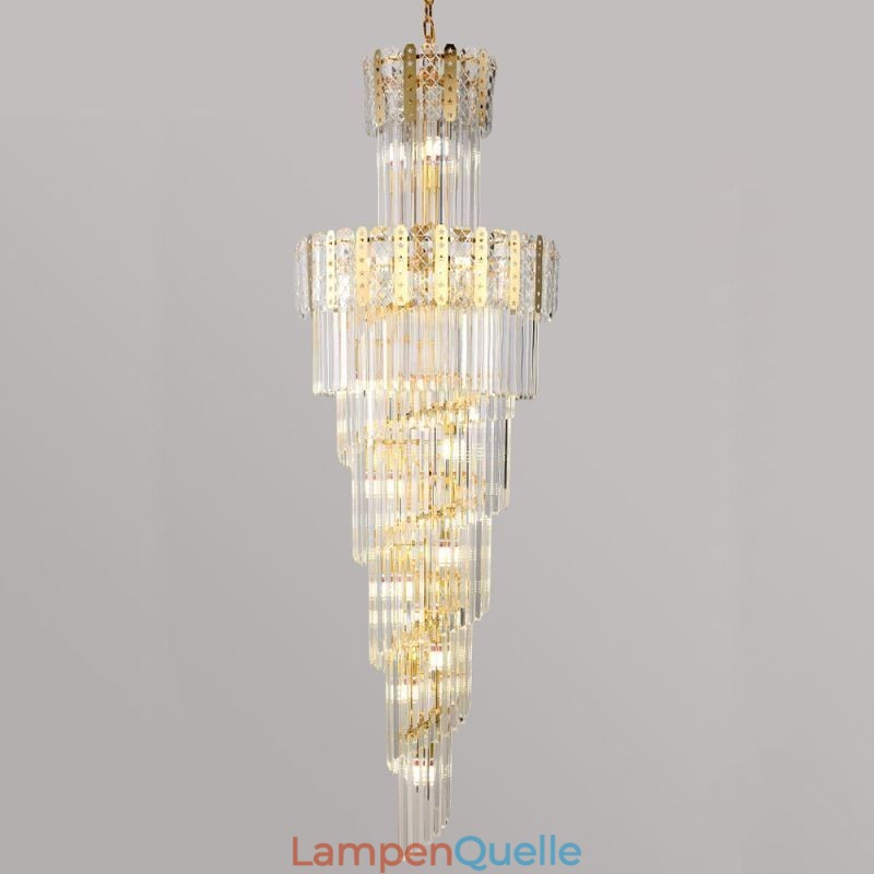 Gold Kristall Pendelleuchte Luxuriöse Dekorative Deckenleuchte 60*H180cm