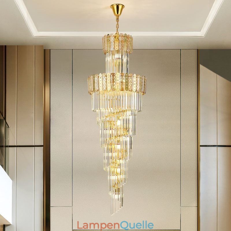 Gold Kristall Pendelleuchte Luxuriöse Dekorative Deckenleuchte 60*H180cm