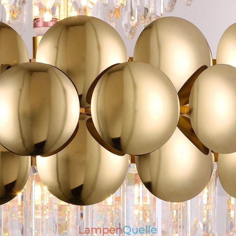 Kristall Pendelleuchte Galvanisiertes Gold Luxus Dekorative Deckenleuchte 60cm