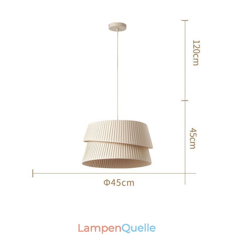 Pendelleuchte Französisch Creme Stil Doppelschicht Stoff Lampenschirm Deckenlampe