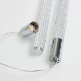 Pendelleuchte Chrom Kristallsäule Cluster Deckenleuchte