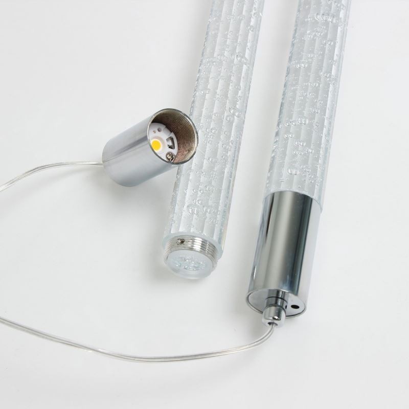 Pendelleuchte Chrom Kristallsäule Cluster Deckenleuchte