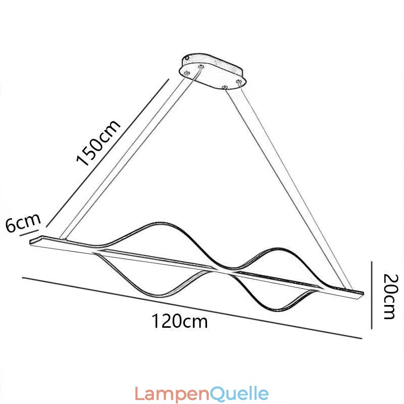 Pendelleuchte Minimalist Light Wave Deckenleuchte
