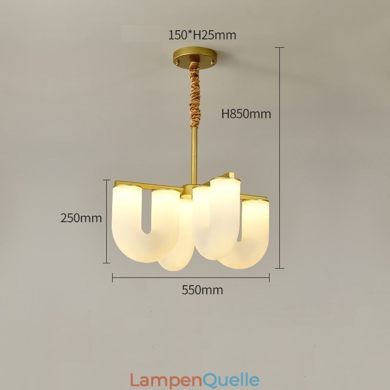 U-förmiger Kronleuchter, Pendelleuchte im französischen Creme-Stil
