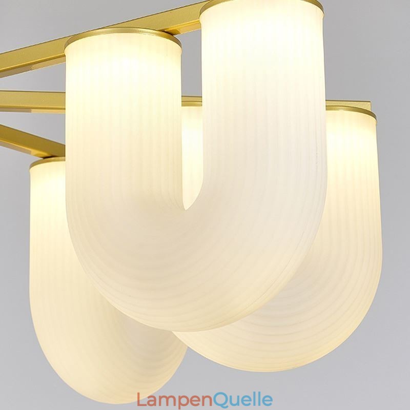 U-förmiger Kronleuchter, Pendelleuchte im französischen Creme-Stil