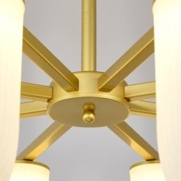 U-förmiger Kronleuchter, Pendelleuchte im französischen Creme-Stil