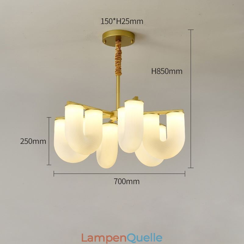 U-förmiger Kronleuchter, Pendelleuchte im französischen Creme-Stil