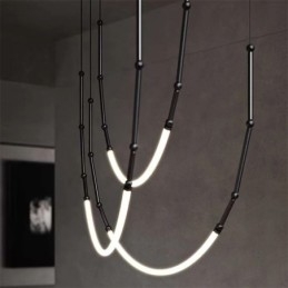 Pendelleuchte Creative Line Bambus Deckenleuchte Schwarz Gold